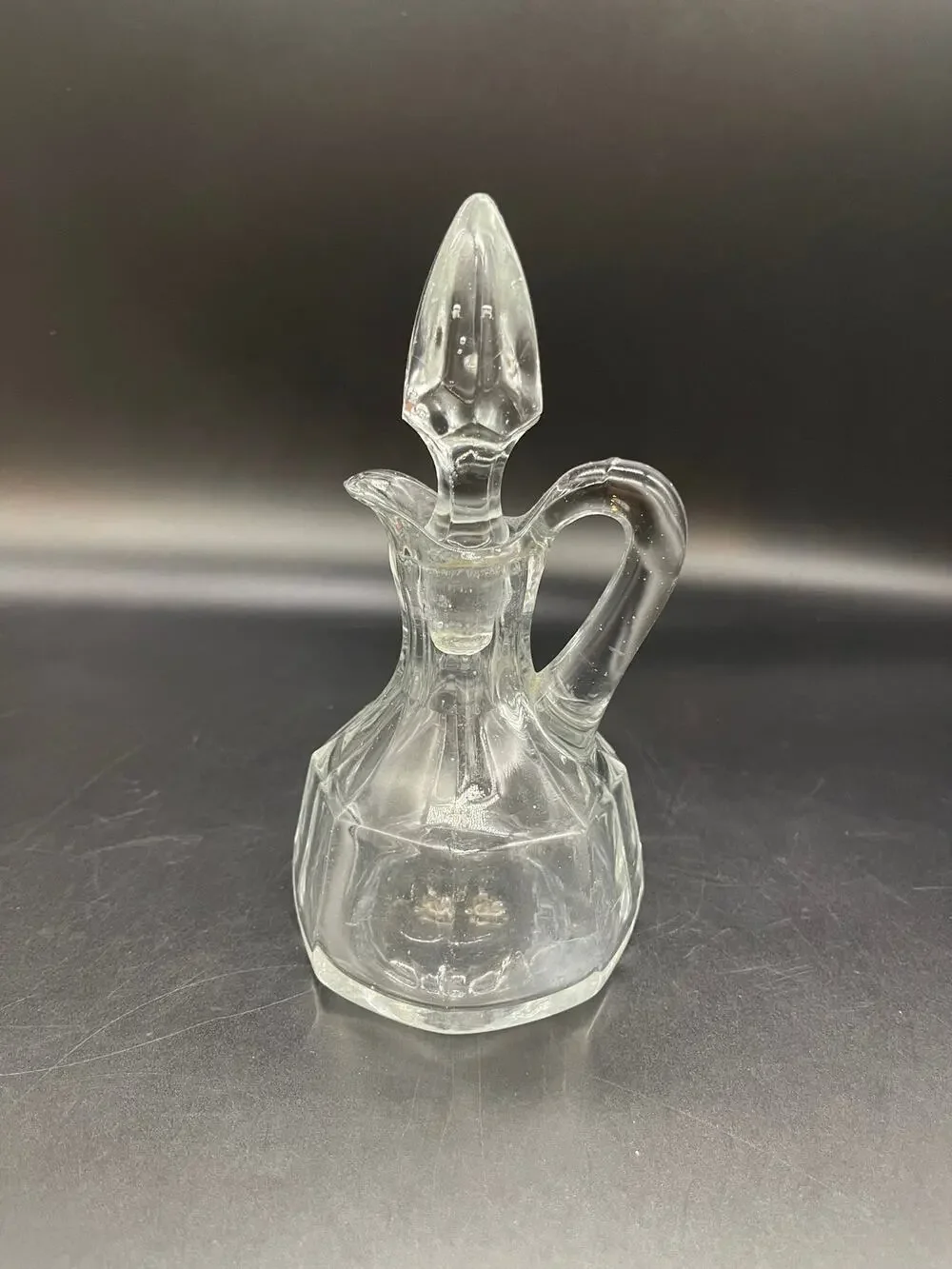 Vintage Clear Glass Oil / Vinegar Cruet with Stopper